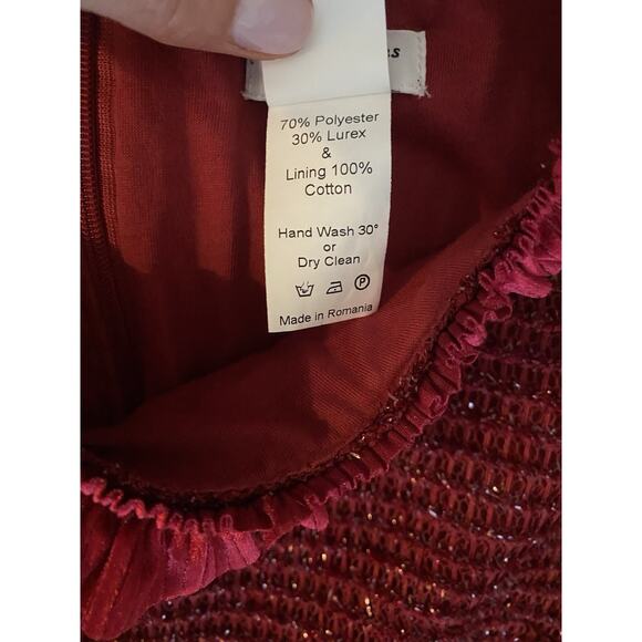 David Charles Black Label Red Sparkle Tweed Party Dress Size 12 Formal Christmas - Picture 4 of 11